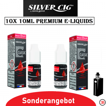Sonderangebot - 10x 10ml Silver Cig Liquids - E-Liquids - nur solange der Vorrat reicht