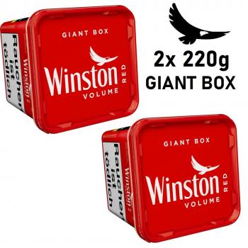 2x Winston 220g Giant Box Eimer Volumentabak Stopftabak Winston Red 220 Gramm