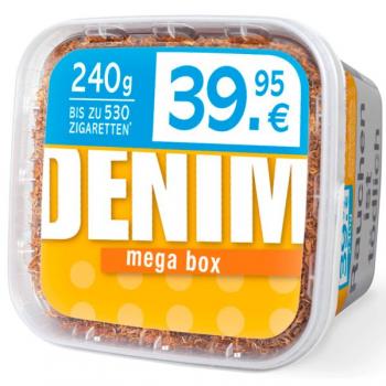 2x DENIM Mega Box 240g Volumentabak Stopftabak Denim Eimer bis zu 530 Zigaretten