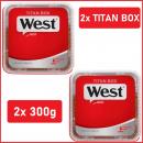 2x West Red Tabak Titan Box 300g Volumentabak Stopftabak West Rot Eimer